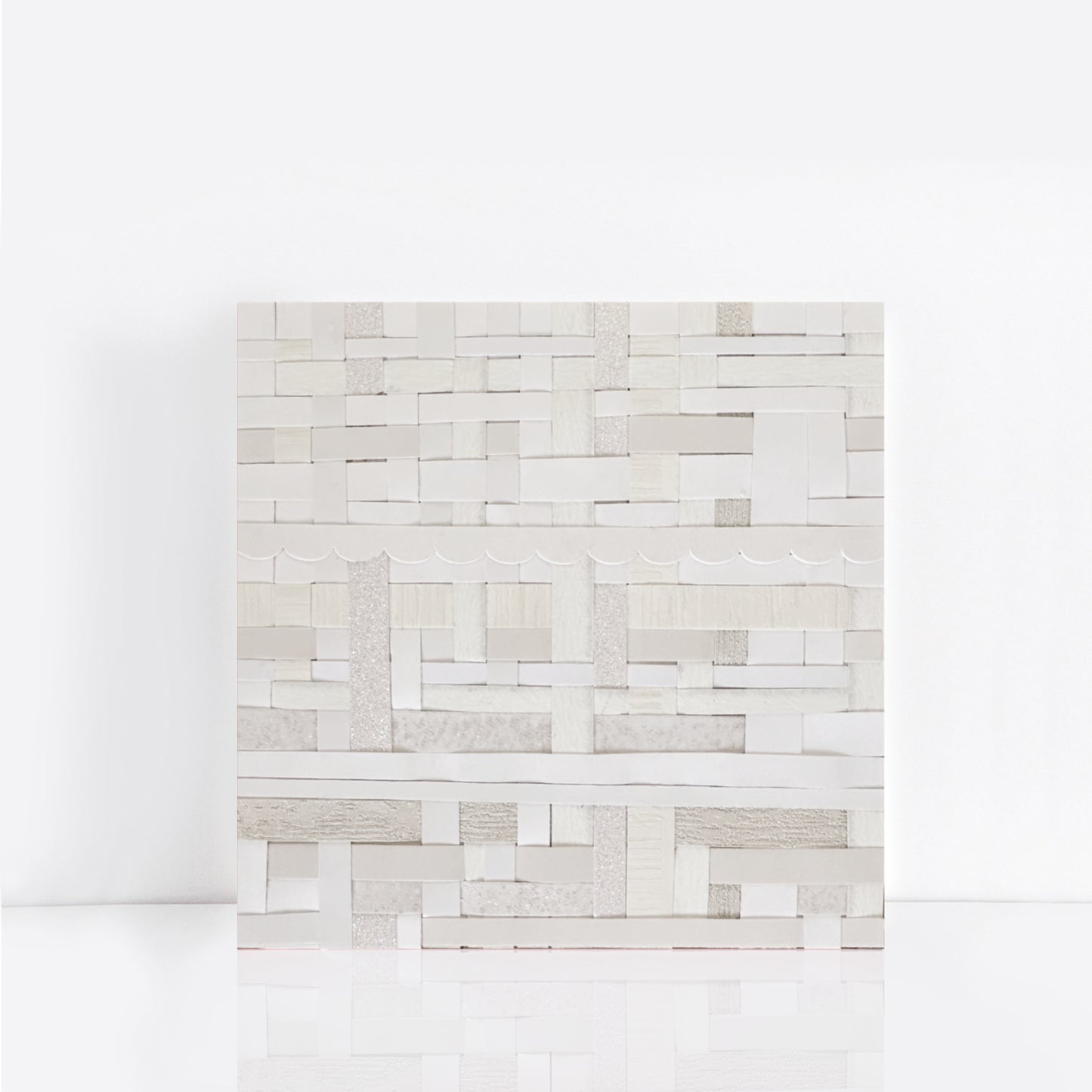 Black and White Weave – Abstract Woven Paper Diptych