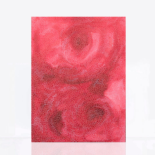 red pink abstract painting neo pointillism