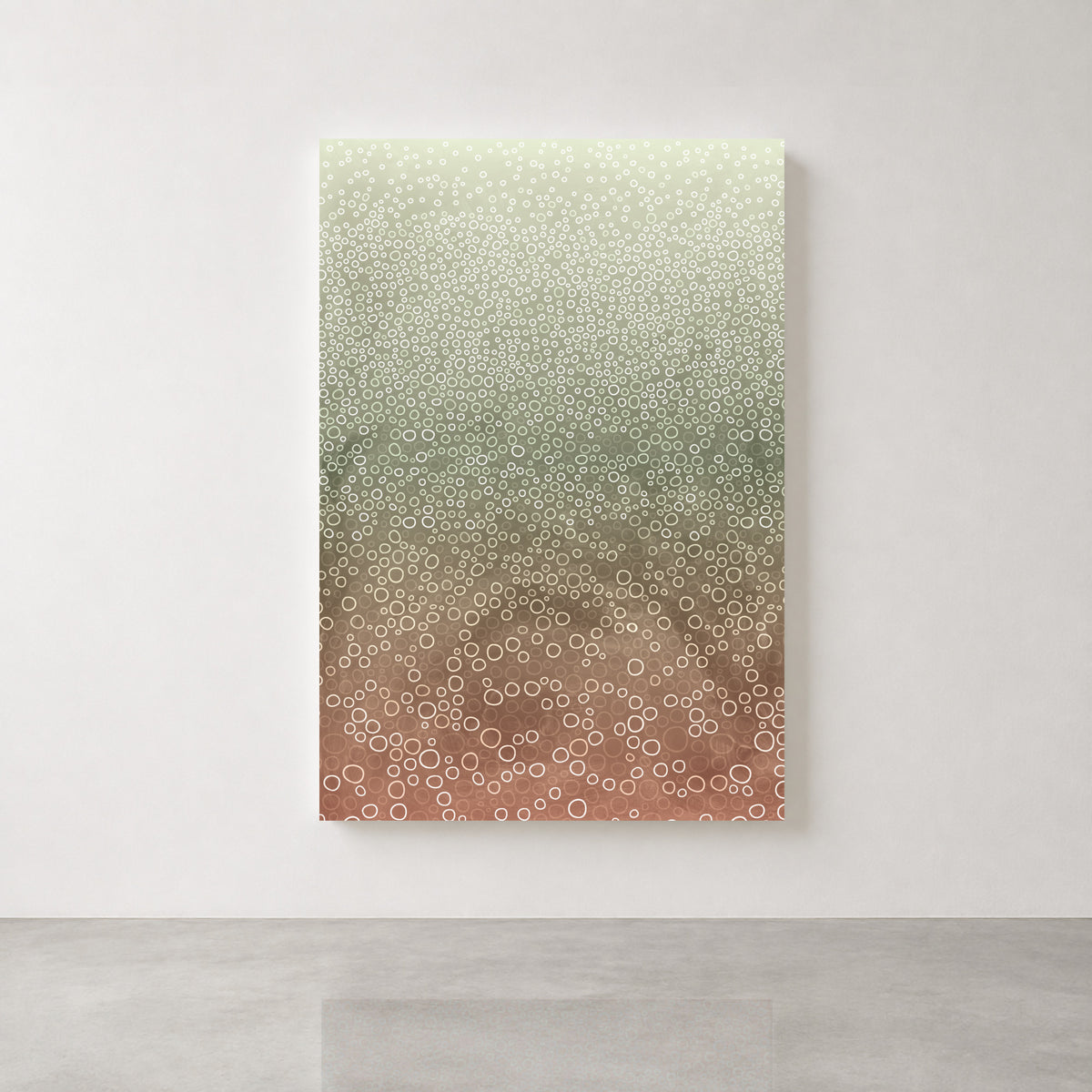 Earthy abstract wall art in muted green, clay and warm neutral tones from the Tides collection