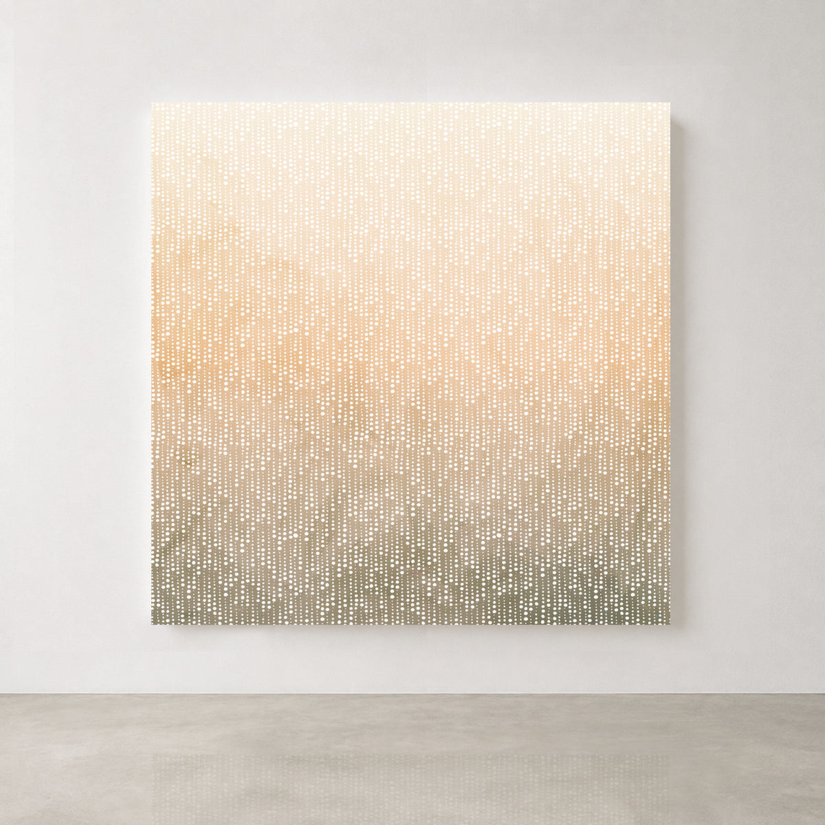 Neutral abstract wall art print with rainfall pattern in beige, cream and warm stone tones